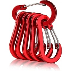 6PCS Aluminum Alloy Carabiner Clips Keychain Snap Hook Camping Hiking Fishing Ge
