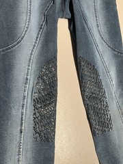 Lemieux Breeches Women’s 22 UK 6 Blue Denim Equestrian Knee Riding Nylon 24×24.5