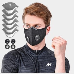 2-Pair Carbon Filter Face Masks with Valves – Reusable for Sports & Outdoors