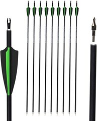 12X Carbon Arrow 30» Archery SP500/Blade Arrowhead Compound Recurve Bow Hunting
