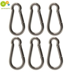 304 Stainless Steel Spring Snap Hook Carabiner Clip Set Of 6 264Lbs