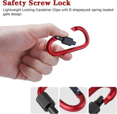 10 Pack Carabiner, 3 inch Aluminum D-Ring Locking Carabiner Clip, Snap Hook Spor