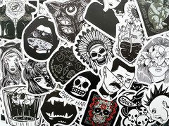 2500 Random Wholesale Gothic Stickers Lot Tattoo Pack Dark Skull Theme Decals