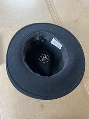 Minnetonka Felt Hat Medium Black 100% Wool Lite Felt Leather Band Made In USA