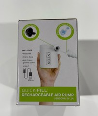 Intex Air Pump Compact Portable Quick Fill Cylinder Mini Rechargeable USB-C