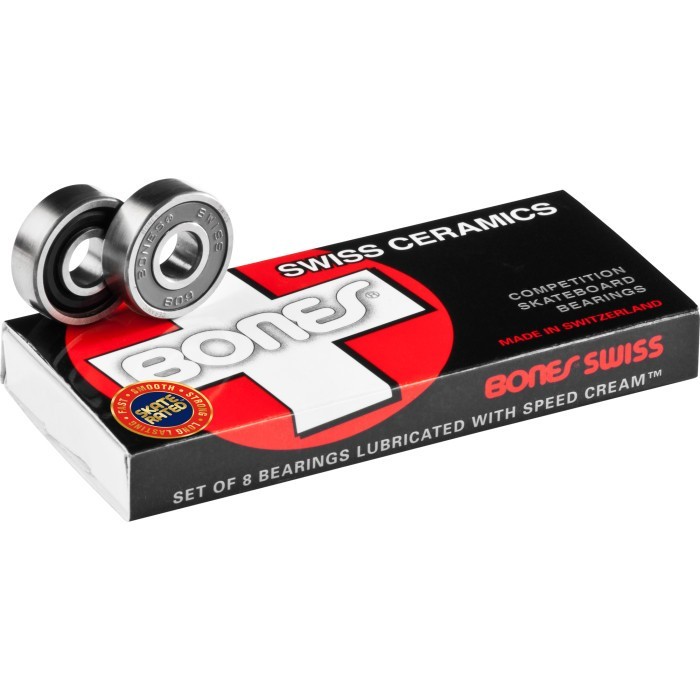 Genuine Bones Swiss Ceramic Skateboard Bearings (8mm)-Choose Your Accessories!!
