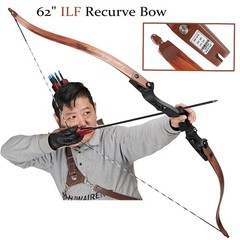 Archery 62″ ILF Takedown Recurve Bow 25-60lbs Outdoor Hunting Shooting Target