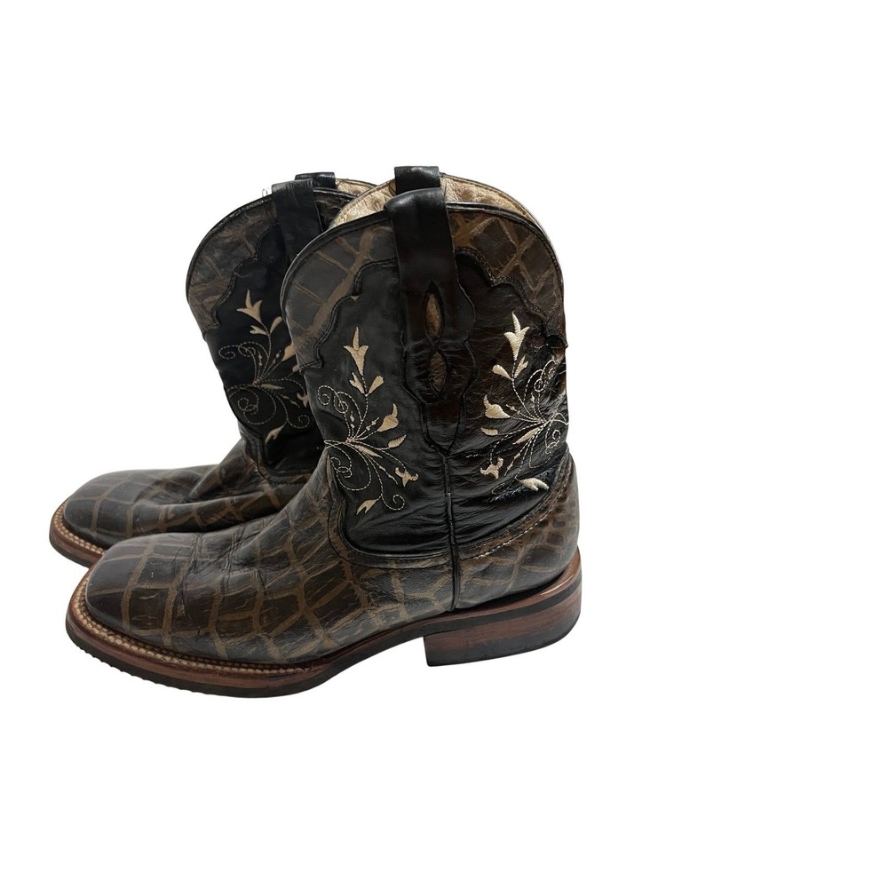 Ferrini Women’s Caiman Croc Print Western Square Toe 610939 7 1/2 B