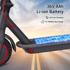 350W Adult Foldable Electric Scooter 15mph Max Speed Motor 8.5″ Tires 20M Range