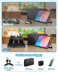 Charging Dock for Switch 2 JoyCon, Magnetic Fast Charger Station for 4 JoyCon…