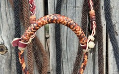 SUPERB 3/8″ RAWHIDE & KANGAROO Patchwork BOSALITO BY JIMMY FLORES OF CALIFORNIA