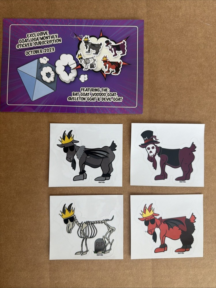 Goat USA Stickers SUPER RARE October 2023 Complete Subscription Set