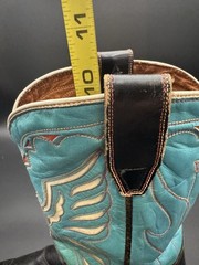 1950’s Acme cowboy boots size 8.5 D. Shorty black & turquoise eagle Inlay Rare!