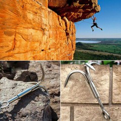 Grappling Hook 3Claw Climbing Hook Stainless Steel Grapnel Hook S/L Size USA