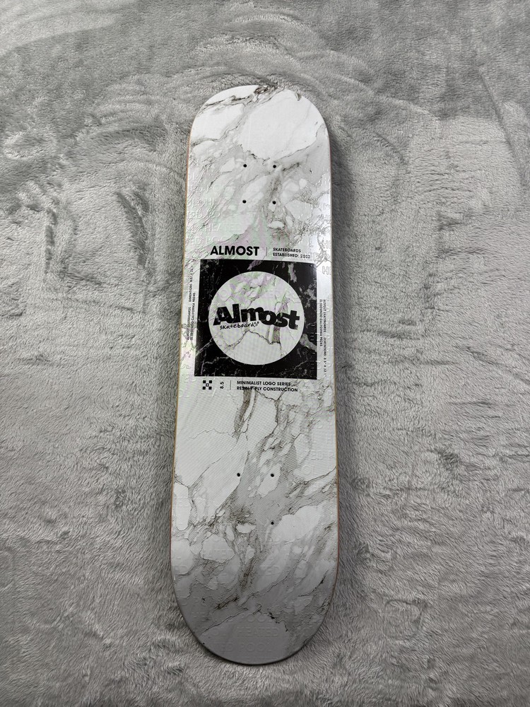 New Almost Heated Pool Minimalist Logo Skateboard Deck 8.0 Marble Art Graphic