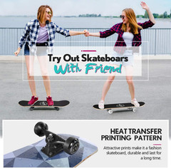 Skateboards for Beginners, 31 X 8 Inch Complete Skateboard for Kids Teens Adults