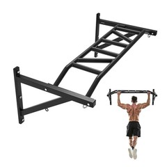 Pull Up Bar,Multi-Grip Wall Mounted Pull Ups,50 in Width Multifunctional Chin Up