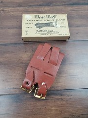 Vtg 1950s NOS Wear Well Leather Wrist Strap Archery Lifting #404 Machin Bier