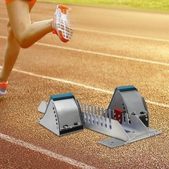 Adjustable Track Starting Blocks Aluminum Alloy Rail Rubber Pedals Silver/Blue