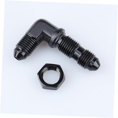 -3 AN Male Flare 90 Degree Bulkhead Fitting Adapter Aluminum 3AN Black 90