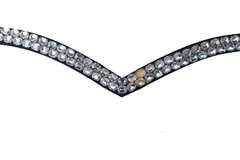 Classic Double-row high-shine clear rhinestones crystal browband V-shaped horse