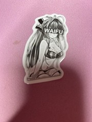black and white waifu lewd stickers #11