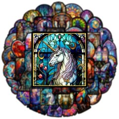 25Pcs Random Gothic Stained Glass Religious Art Waterproof Stickers