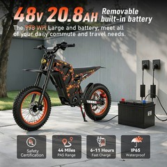US ELECTRIC DIRT BIKE PEAK 3000W 48V 21AH OFF-ROAD BICYCLES 40MPH E-BIKE ADULT