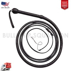BULL WHIP 04 Feet long 16 Plaits Cow Hide Leather CUSTOM BULLWHIP BLACK