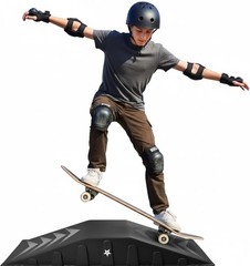 Yes4All Single-Piece Skateboard Ramp, Bike Skate Ramp – Black, Black