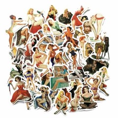 Lot 50 Vinyl Glamor Girl Retro Beauty Laptop Stickers Decals Sticker PVC