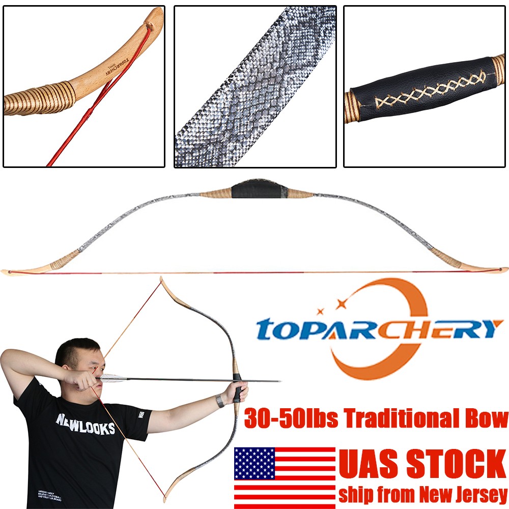 45″ Traditional Turkish Recurve Bow Archery 30-50LBS Longbow Horse Bow Hunting