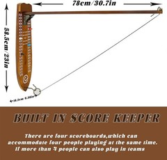 Walnut Ring Toss Game with Foldable Arm Indoor Outdoor Fun Durable Wood Metal