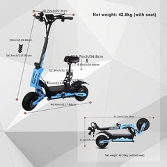 GT08 Dual Motors Electric Scooter 5600W 50MPH 60V27AH Escooter WITH SEAT