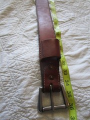 36″ WESTERN BROWN LEATHER REAR CINCH W/28″ REAR FLANK STRAPS