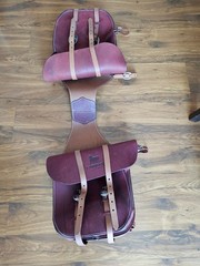 New Premium Leather Saddle Bag with Stainless Steel Hardware