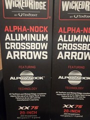WICKED RIDGE XX75 ALUMINUM ARROWS, 20″ ALPHA-NOCKS .003″ HEA-060.6 – 460 Grain