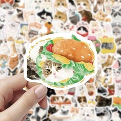 30Pcs Random Cute Cat Meme Kawaii Kitten Animal Cartoon Waterproof Stickers