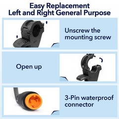 300X Ebike Thumb Throttle, Ebike Throttle 3 Pin for 7/8″ 22mm Left and Right …
