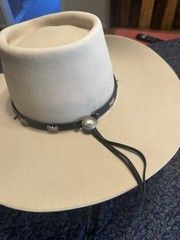 Native American Sterling Silver Concho Style Hat Band