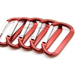RED 2.25″ ALUMINUM D SHAPE CARABINER BELT CLIP HOOK WHOLESALE LOT 12-100 PCS