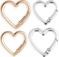 Keychain Clip, Zinc Alloy Heavy Duty Heart Carabiner, Spring Snap Clasp Hook for