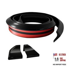 Car Rear Spoiler Roof Lip Kit, Carbon Fiber 3D Rubber Trunk Glossy Black