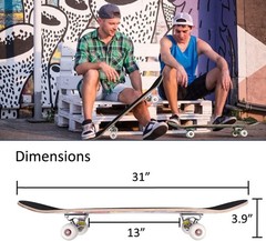 Skateboards for Beginners Adults Youths Teens Kids Girls Boys 31 Inch Pro Com…