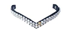 Classic Double-row high-shine clear rhinestones crystal browband V-shaped horse