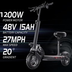 10″Electric Scooter Adults 1200W Motor 25mph 35Miles Range E Scooter for Adults