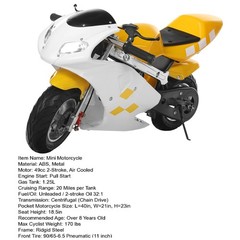 49cc 2-Stroke Gas Pocket Bike Mini Motorcycle 20Mph Dual Brake Dual Headlights