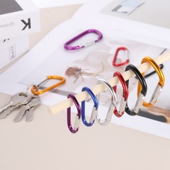 1.8/2.2/2.4″ Aluminum Clasp Clips, 18Pcs D Shape Spring Hook Keychain, Red