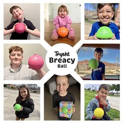 Self Inflating Playground Ball 5″, Neon Pink Breacy Ball, Self Inflating Boun…
