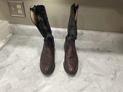 Tony Lama 693 Men’s Western Equestrian Boots US Size 8.5D Brown Black